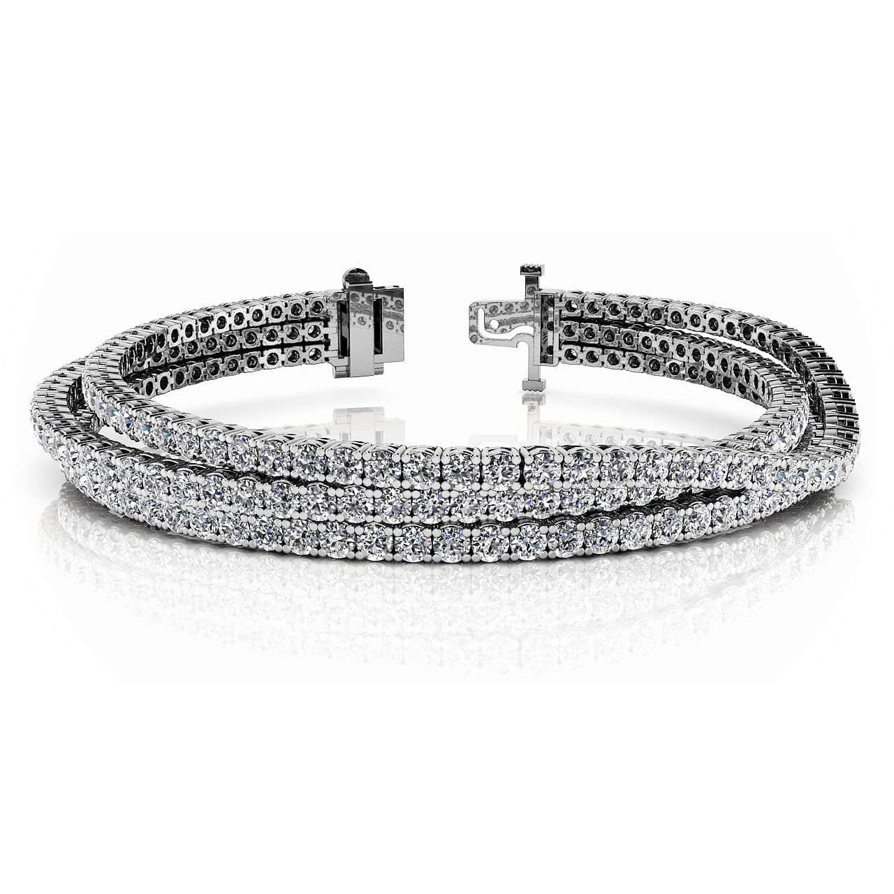 18K White Gold Diamond Tennis Bracelet, 8.27ct