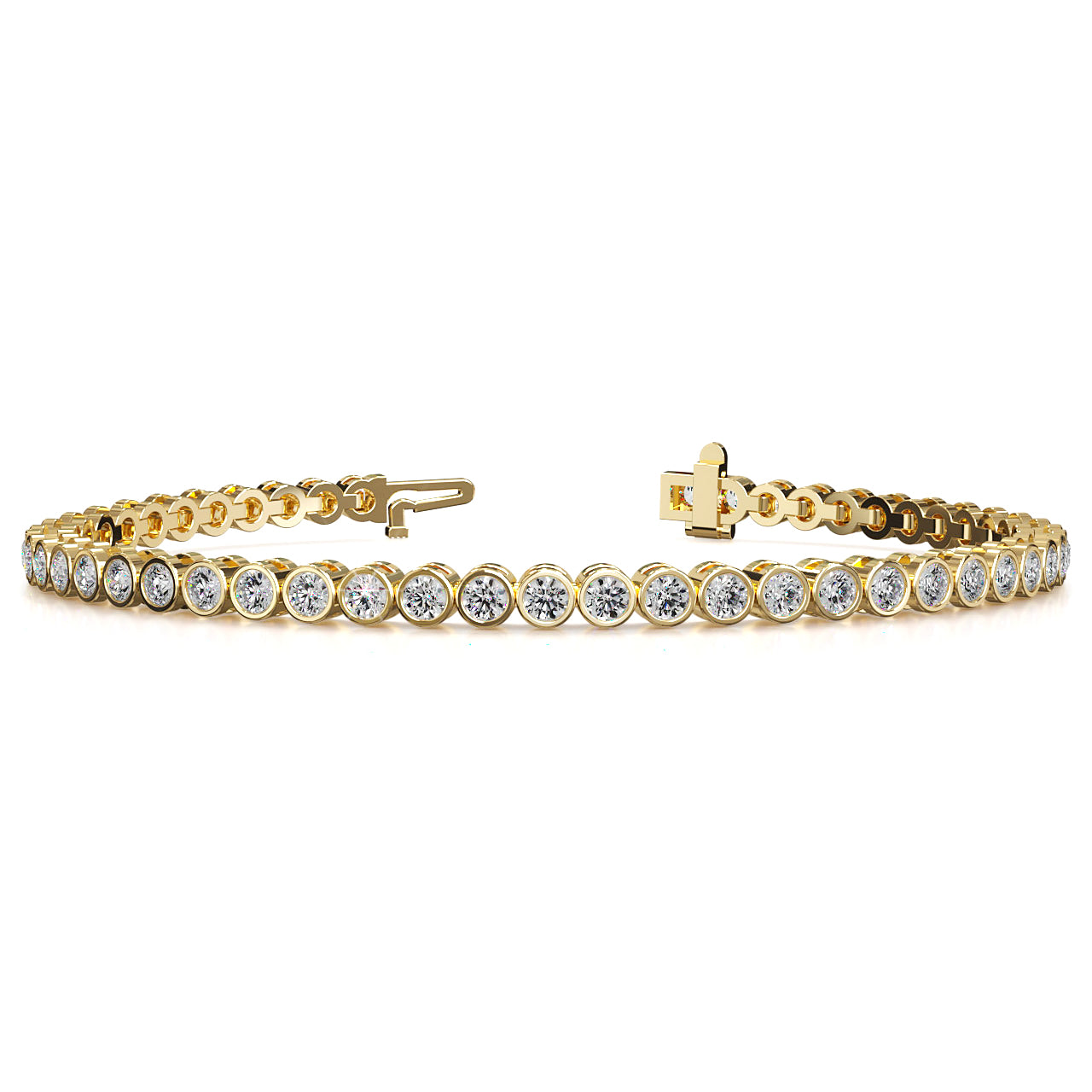 14K Yellow Gold Diamond Tennis Bracelet, 5ct