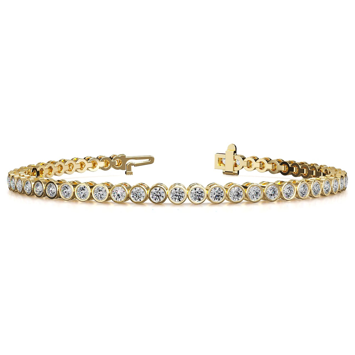 14K Yellow Gold Diamond Tennis Bracelet, 5ct