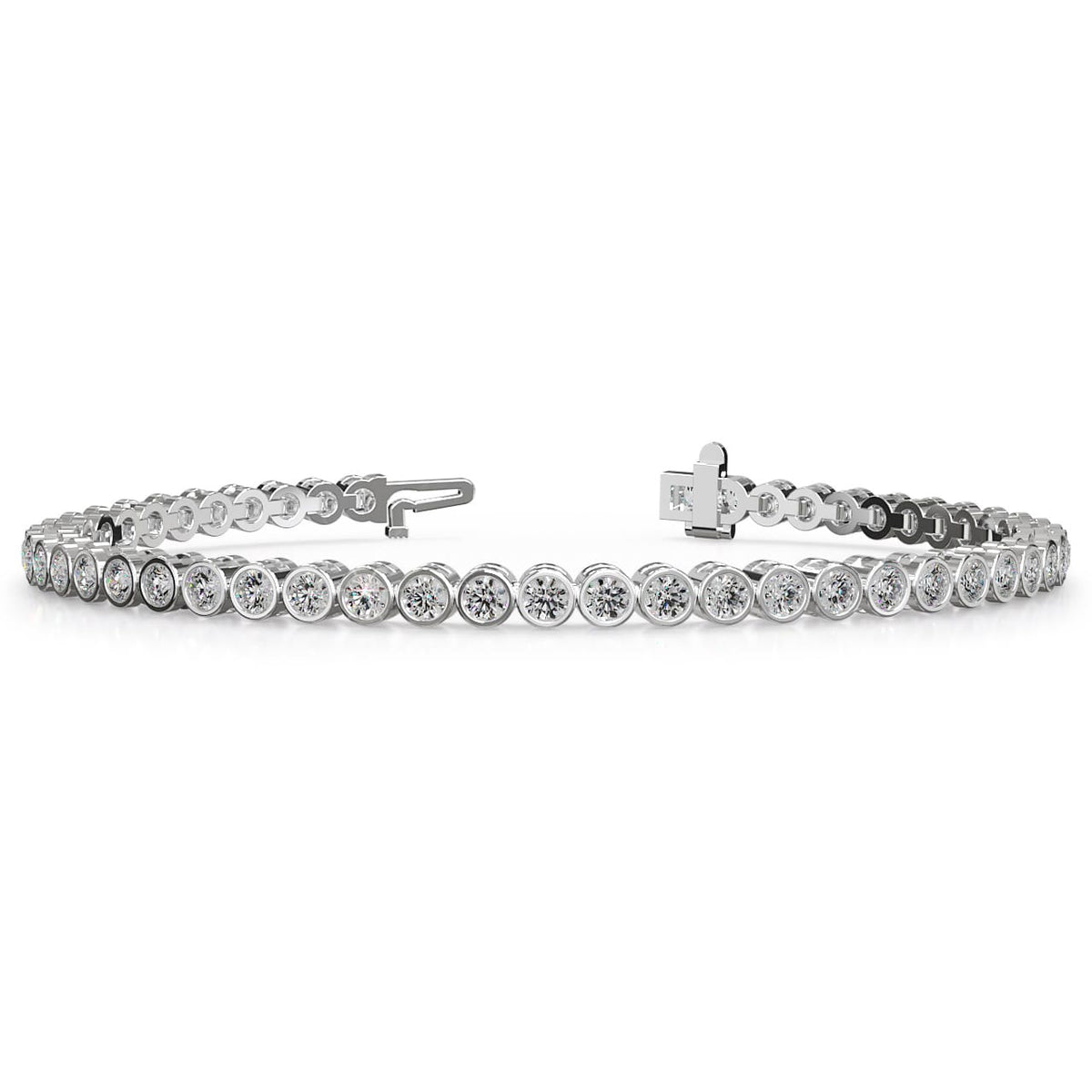 14K White Gold Diamond Tennis Bracelet, 5ct