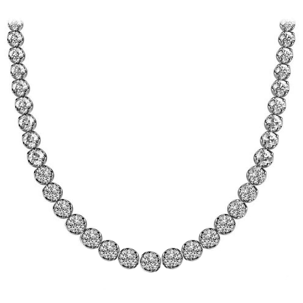 TN01213W - Necklace 14KW 116RD-3.6CT