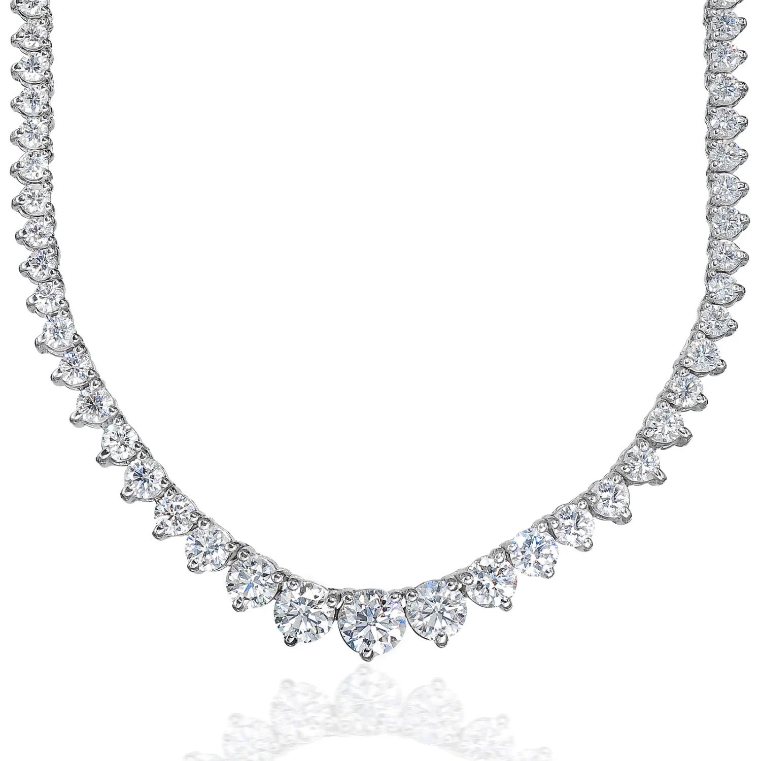 TN024025W - Necklace 18KW/25G RD-25CT (CT-CENTER)
