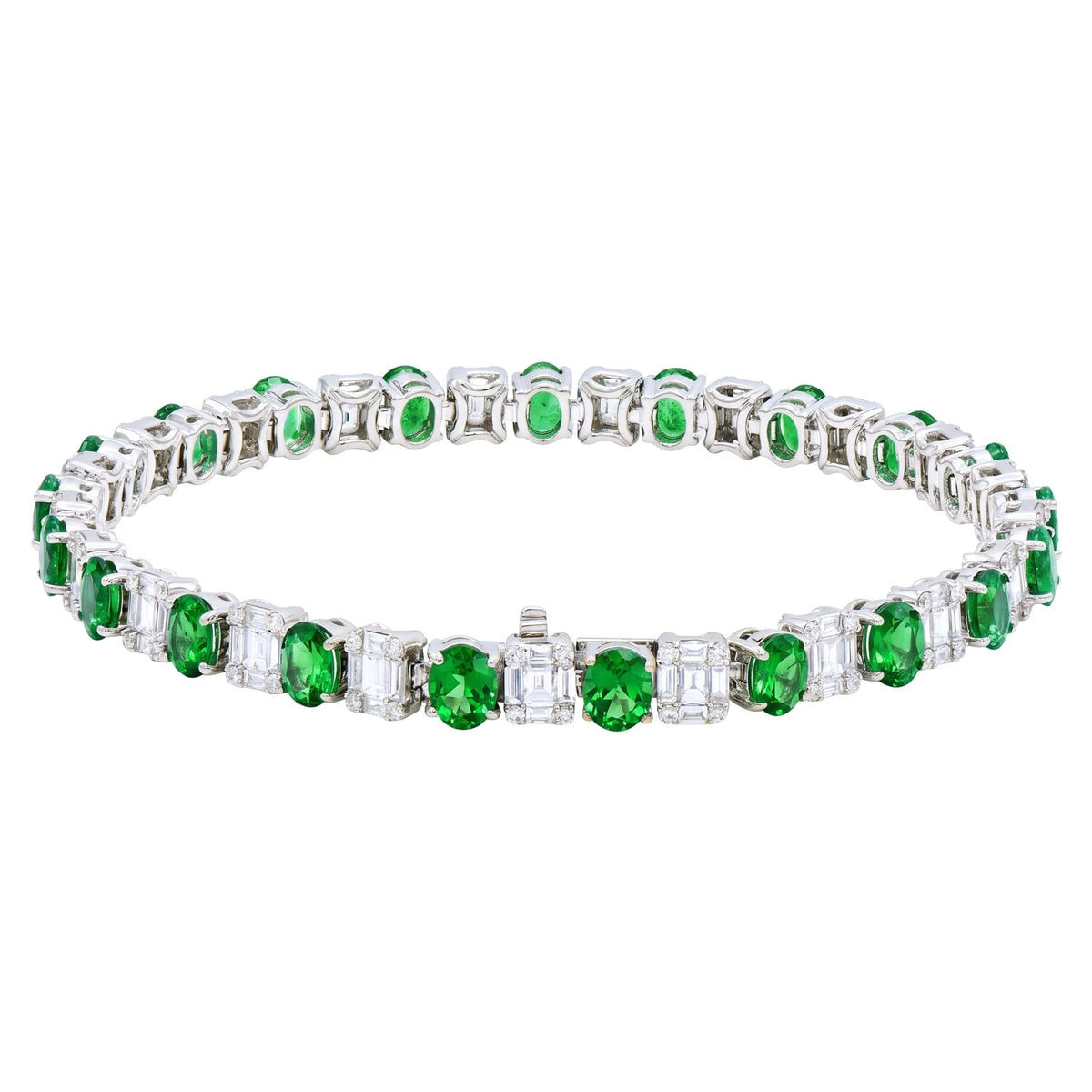 18K White Gold Tsavorite Bracelet, 7.3ct