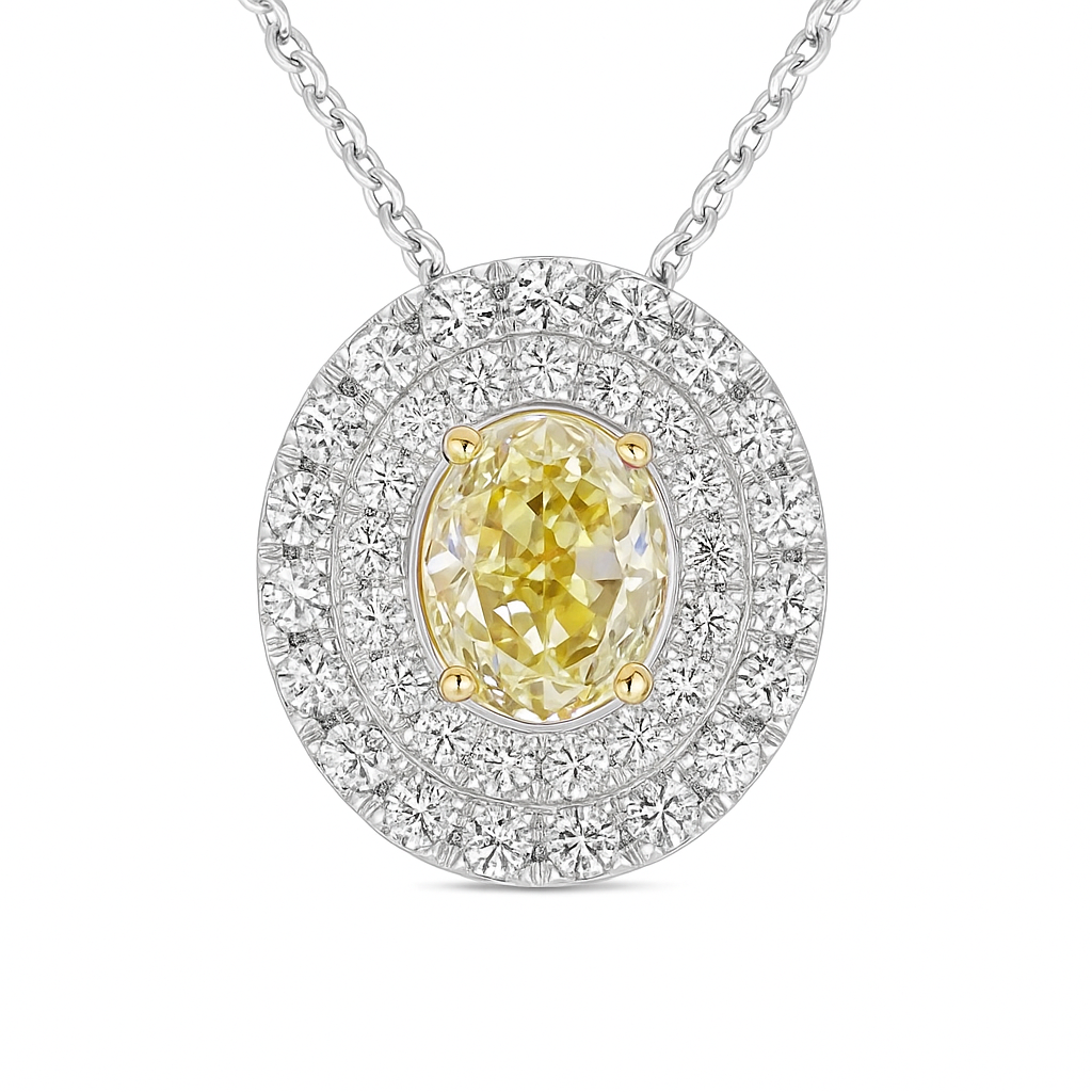 18K Yellow Gold Yellow Diamond Pendant