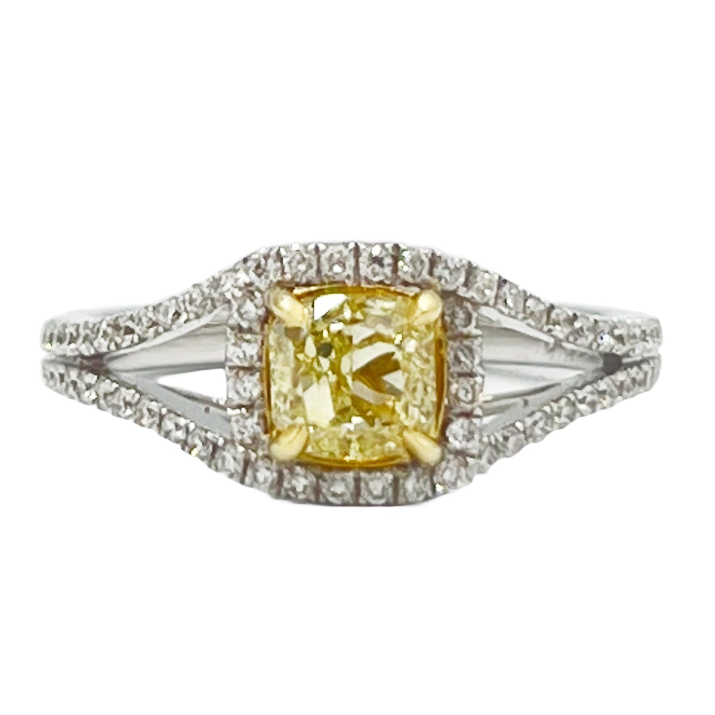18KWY Yellow Diamond Ring