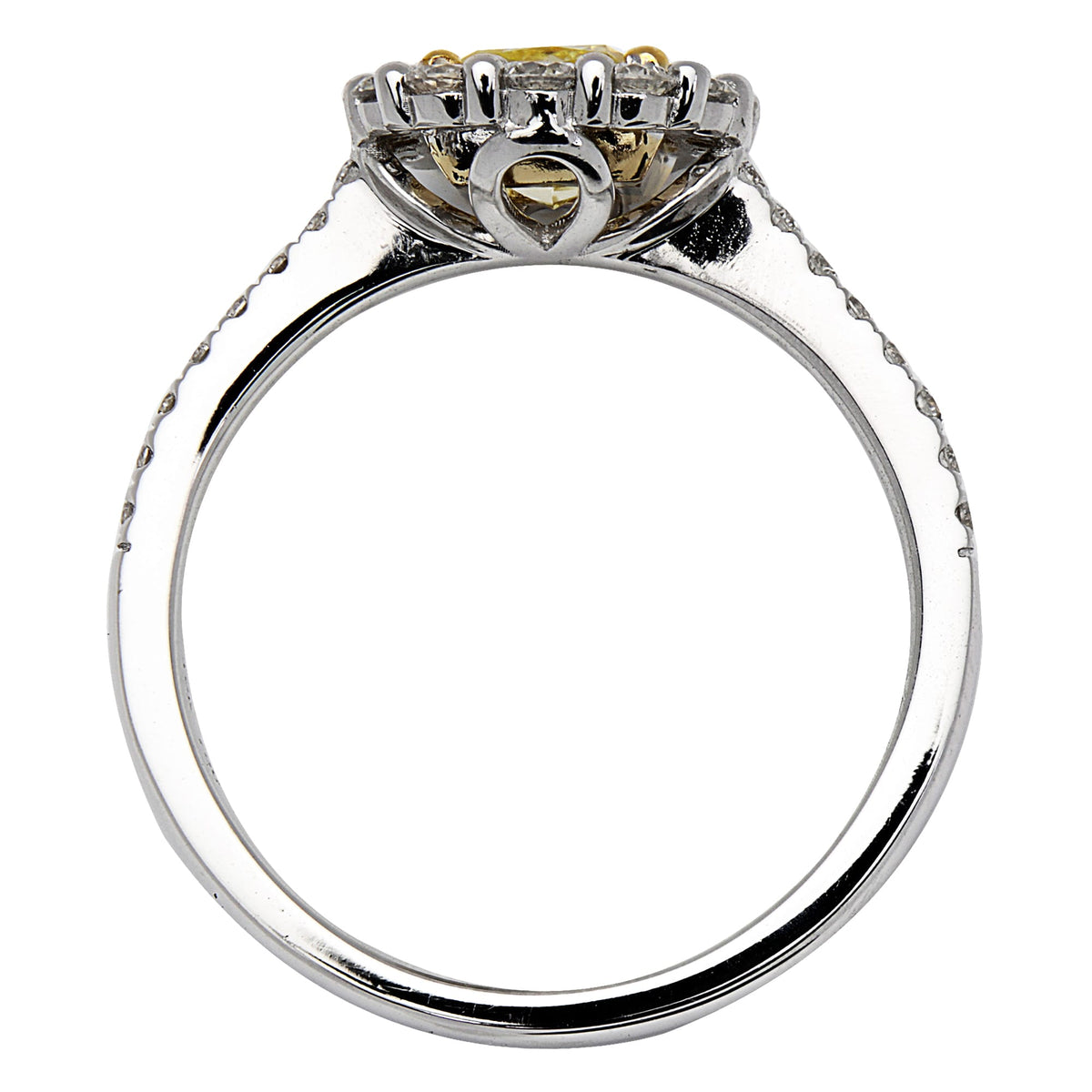 Handmade 18K Yellow Gold Yellow Diamond Ring, 0.8ct
