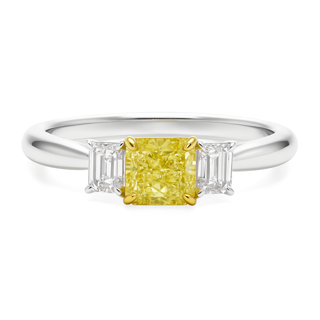 Handmade 18K Yellow Diamond Ring, 0.45ct