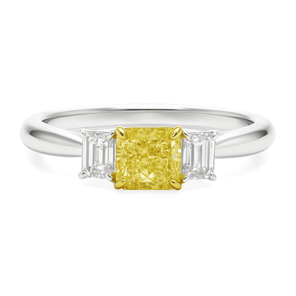 Handmade 18K Yellow Diamond Ring, 0.45ct